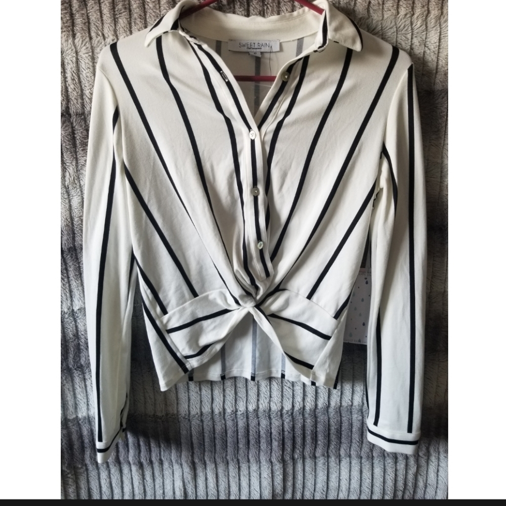 Striped button up blouse